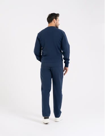 Bluzy dresowe - Bluza dresowa męska bomberka na zamek GRANATOWY - produkt 7