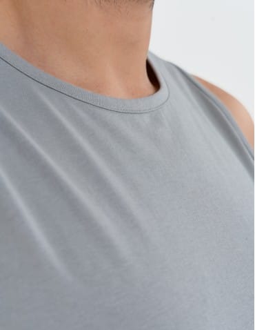 Tank Topy - Tank top męski bawełniany koszulka bez rękawów SZARY - produkt 7