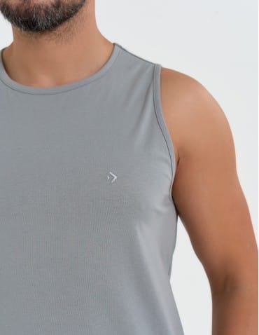 Tank Topy - Tank top męski bawełniany koszulka bez rękawów SZARY - produkt 9