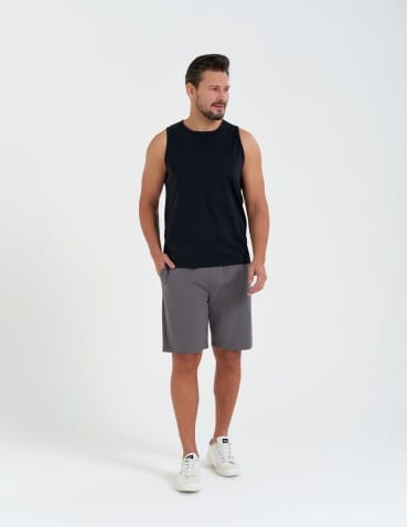 Tank Topy - Tank top męski bawełniany koszulka bez rękawów CZARNY - produkt 6
