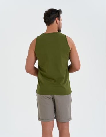 Tank Topy - Tank top męski koszulka bez rękawów bawełniana 100% ZIELONY - produkt 5