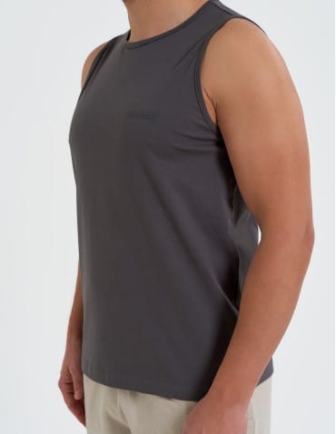 Tank Topy - Tank top męski koszulka bez rękawów bawełniana 100% SZARY - produkt 3