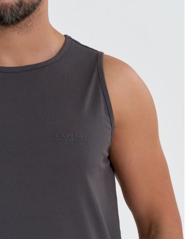 Tank Topy - Tank top męski koszulka bez rękawów bawełniana 100% SZARY - produkt 5