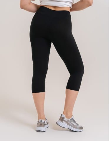 Legginsy damskie - Klasyczne legginsy 3/4 damskie peach touch CZARNY - produkt 5