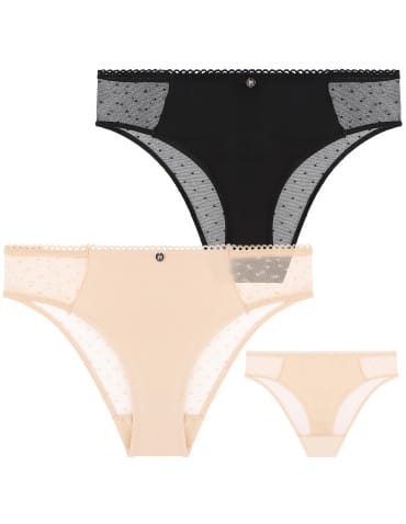 Majtki damskie figi bikini wysokiej jakości z koronkowym tyłem 2-pak