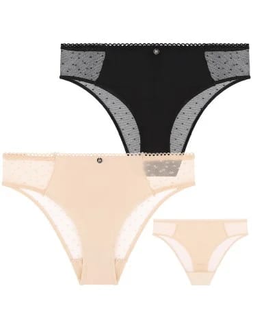 Majtki damskie figi bikini wysokiej jakości z koronkowym tyłem 2-pak