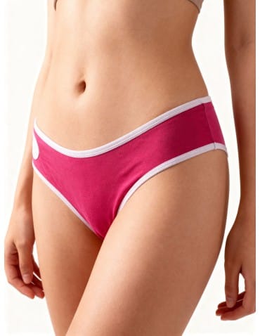 Majtki figi - Damskie figi bikini z bawełny czesanej z siateczkową wstawką 4-pak WIELOKOLOROWY - produkt 4