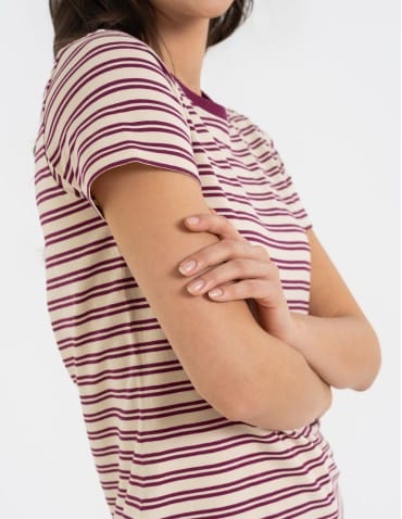 Koszulki z krótkim rękawem - T-shirt damski bawełniany w paski WZÓR 1 - produkt 8