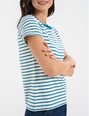 Koszulki z krótkim rękawem - T-shirt damski bawełniany w paski WZÓR 2 - produkt 7