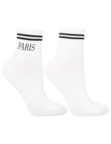 Bawełniane skarpetki damskie do sneakersów napisy miasta 3-pak  - produkt 2
