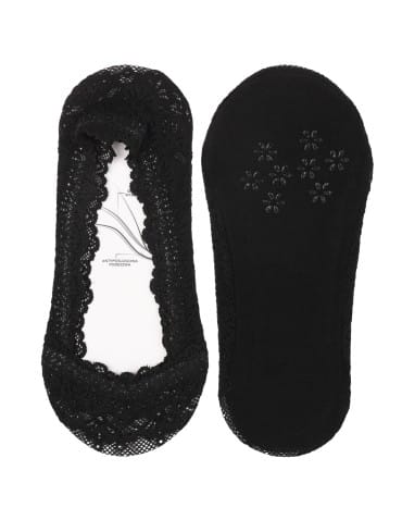 Mikrostopki - Skarpetki damskie koronkowe mikrostopki eleganckie do balerinek zestaw 3-pak WIELOKOLOROWY - produkt 6