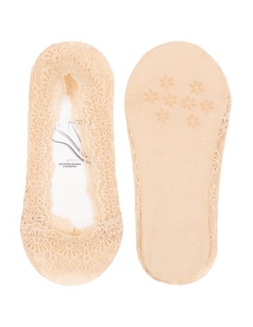 Mikrostopki - Skarpetki damskie koronkowe mikrostopki eleganckie do balerinek zestaw 3-pak WIELOKOLOROWY - produkt 7