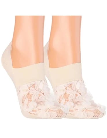 Stopki damskie skarpetki eleganckie z kwiatkami 3D zestaw 2-pak - produkt 2