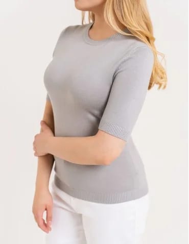 Sweter damski z krótkim rękawem z wiskozą - produkt 2