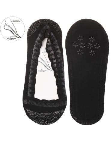 Mikrostopki - Skarpetki damskie do czółenek z elegancką koronką 3-pak WIELOKOLOROWY - produkt 3