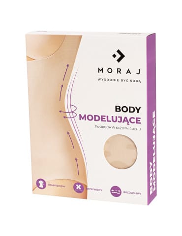Body - Body modelujące damskie mocno kompresyjne z odpinanymi ramiączkami BEŻOWY - produkt 2
