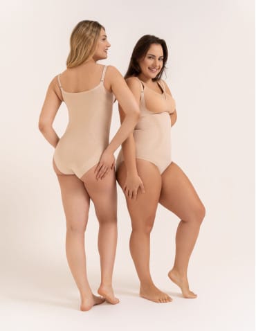 Body - Body modelujące damskie mocno kompresyjne z odpinanymi ramiączkami BEŻOWY - produkt 6