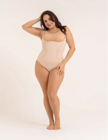 Body modelujące damskie mocno kompresyjne z odpinanymi ramiączkami