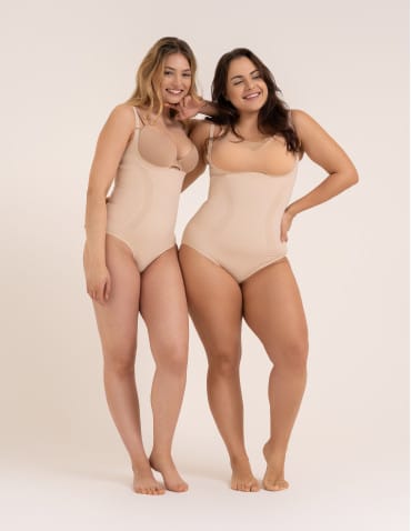 Body - Body modelujące damskie mocno kompresyjne z odpinanymi ramiączkami BEŻOWY - produkt 7