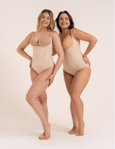 Body - Body modelujące damskie mocno kompresyjne z odpinanymi ramiączkami BEŻOWY - produkt 10