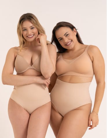 Majtki modelujące - Majtki damskie figi wyszczuplające z wysokim stanem BEŻOWY - produkt 6