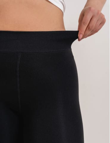 LEGGINSY - Damskie legginsy ocieplane z futerkiem i wysokim stanem CZARNY - produkt 2
