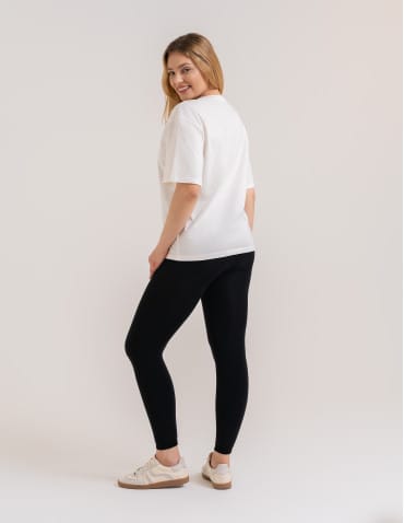 LEGGINSY - Damskie legginsy ocieplane z futerkiem i wysokim stanem CZARNY - produkt 3