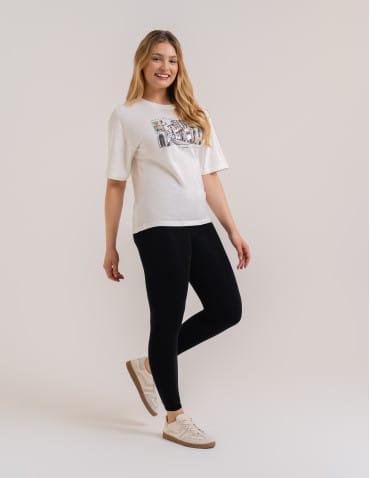 LEGGINSY - Damskie legginsy ocieplane z futerkiem i wysokim stanem CZARNY - produkt 5