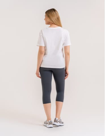 Legginsy damskie - Klasyczne legginsy 3/4 damskie peach touch SZARY - produkt 3