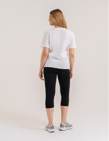 Legginsy damskie - Klasyczne legginsy 3/4 damskie peach touch CZARNY - produkt 5