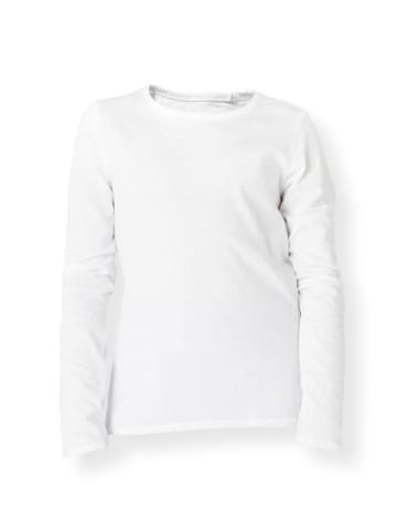 Dzieci - Bluzka dziecięca longsleeve bawełniana z długim rękawem BIAŁY - produkt 2
