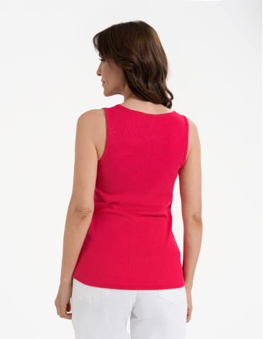 Koszulki i T-shirty - Koszulka damska na ramiączkach Tank-Top bawełniana FUKSJA - produkt 6