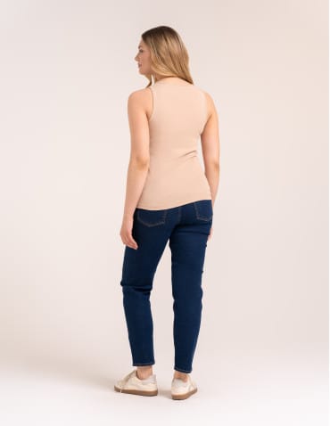 Koszulki i T-shirty - Koszulka damska na ramiączkach Tank-Top bawełniana BEŻOWY - produkt 6