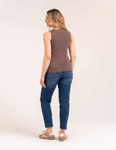 Koszulki i T-shirty - Koszulka damska na ramiączkach Tank-Top bawełniana JASNY BRĄZ - produkt 6
