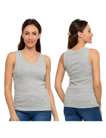 Koszulki i T-shirty - Koszulka damska na ramiączkach Tank-Top bawełniana JASNY SZARY - produkt 8