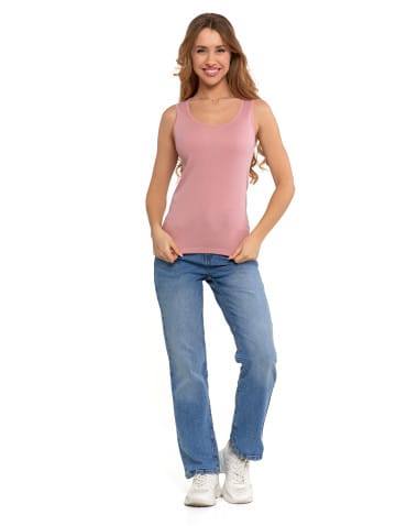 Koszulki i T-shirty - Koszulka damska na ramiączkach Tank-Top bawełniana RÓŻOWY - produkt 3