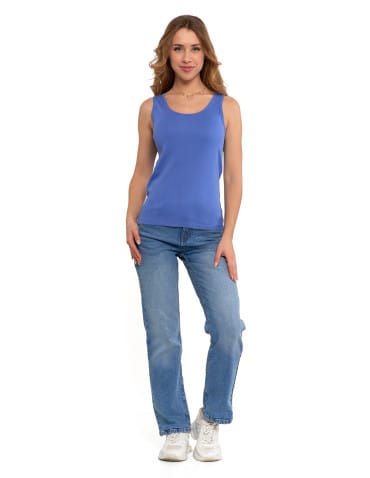 Koszulki i T-shirty - Koszulka damska na ramiączkach Tank-Top bawełniana NIEBIESKI - produkt 2