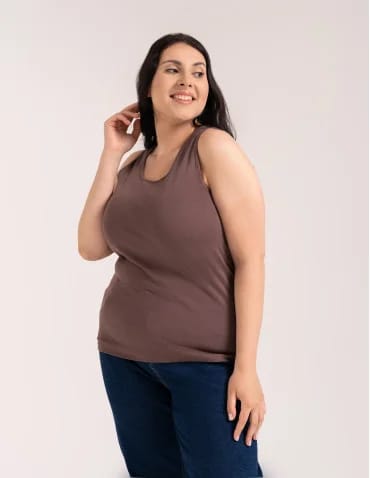Koszulka damska na ramiączkach Tank-Top bawełniana Plus Size