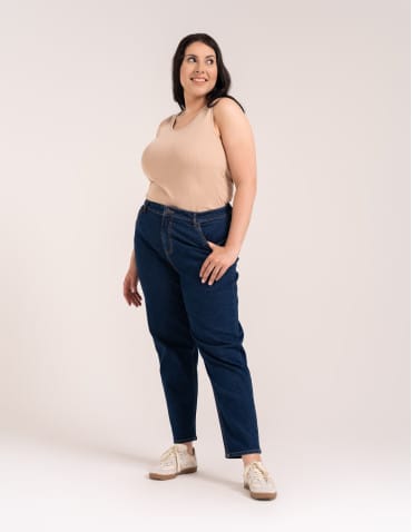 Koszulki i T-shirty - Koszulka damska na ramiączkach Tank-Top bawełniana Plus Size BEŻOWY - produkt 5