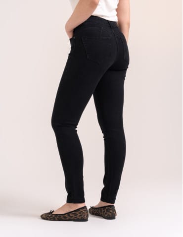 Spodnie damskie - Spodnie damskie skinny z wysokim stanem CZARNY - produkt 5