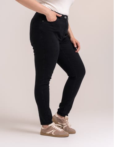 Spodnie damskie - Spodnie damskie skinny z wysokim stanem CZARNY - produkt 12
