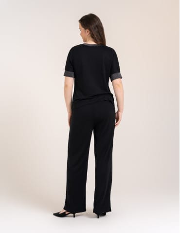 Nowości - Spodnie wiskozowe miękkie wygodne i eleganckie CZARNY - produkt 5