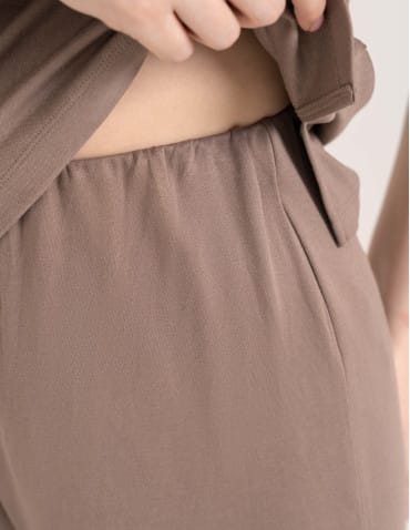 Nowości - Spodnie wiskozowe miękkie wygodne i eleganckie BEŻOWY - produkt 7
