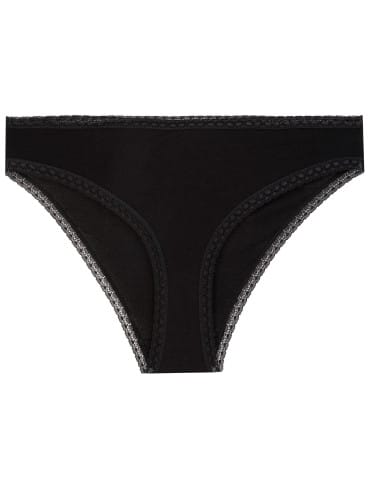 Majtki figi - Majtki damskie figi bikini wiskozowe wykończone koronkową lamówką 3-pak WIELOKOLOROWY - produkt 3
