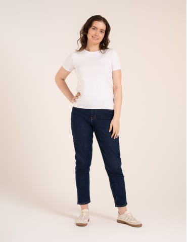 Koszulki i T-shirty - Koszulka damska bawełna Premium T-shirt dekolt okrągły BIAŁY - produkt 5