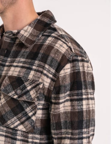 Kurtki i kamizelki - Męska kurtka flanelowa w kratkę z kieszeniami WZÓR 1 - produkt 7