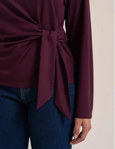 Elegancka bluzka wiskozowa z drapowaniem szerokie rękawy - produkt 2
