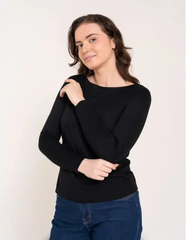 Bluzka damska z wiskozy długi rękaw miękka w dotyku longsleeve