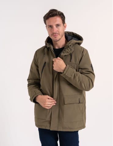 Kurtki i kamizelki - Kurtka zimowa męska z kieszeniami cargo KHAKI - produkt 4