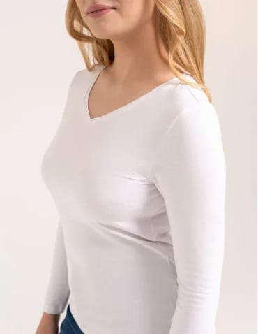 Klasyczny longsleeve damski bawełniany Slim Fit - produkt 2